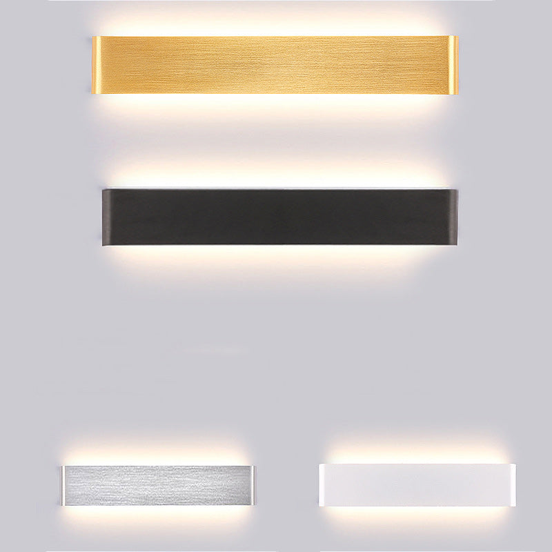 Moderner Minimalistischer Rechteckiger Acryl Aluminium LED Wandleuchte Lampe Für Das Wohnzimmer