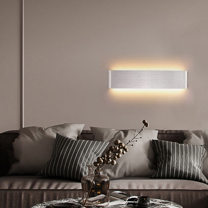 Moderner Minimalistischer Rechteckiger Acryl Aluminium LED Wandleuchte Lampe Für Das Wohnzimmer