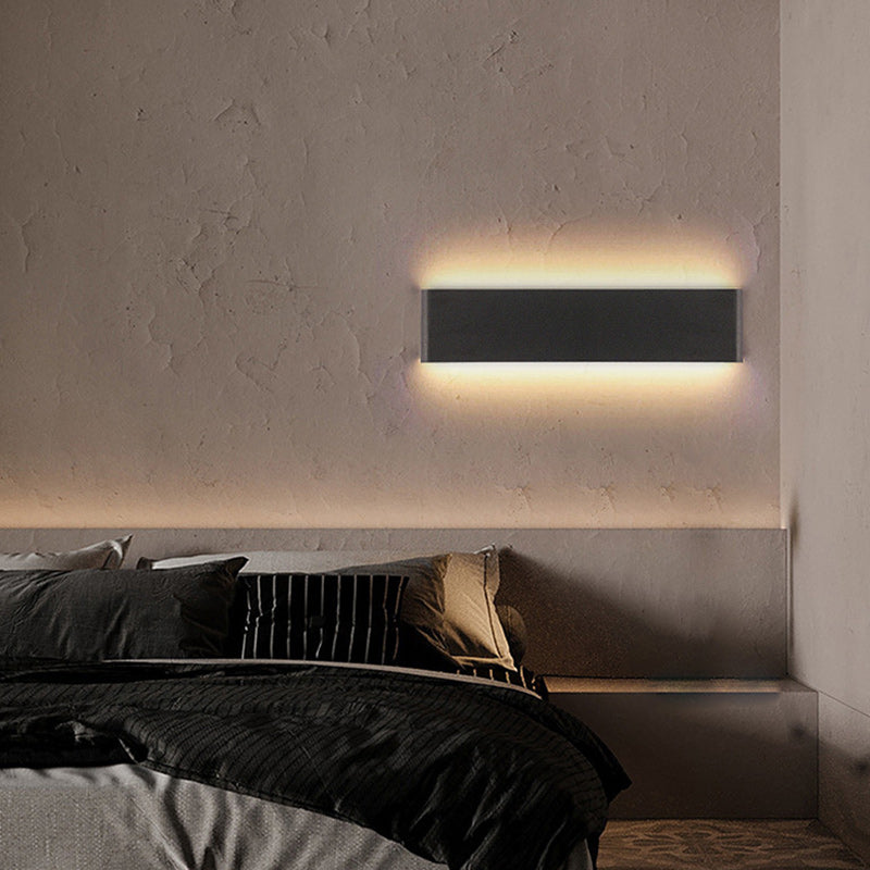 Moderner Minimalistischer Rechteckiger Acryl Aluminium LED Wandleuchte Lampe Für Das Wohnzimmer