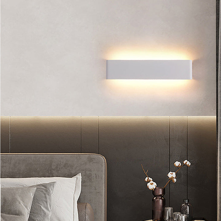 Moderner Minimalistischer Rechteckiger Acryl Aluminium LED Wandleuchte Lampe Für Das Wohnzimmer