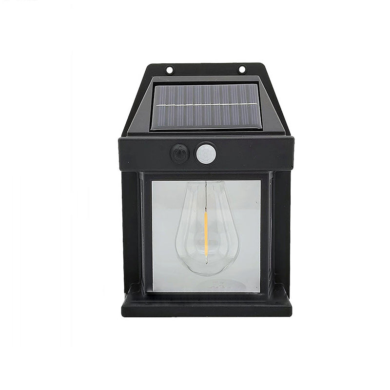 Moderne Einfachheit Solar Wasserdicht PC ABS Glühbirne Rechteckige LED Wandleuchte Lampe Für Außenpatio