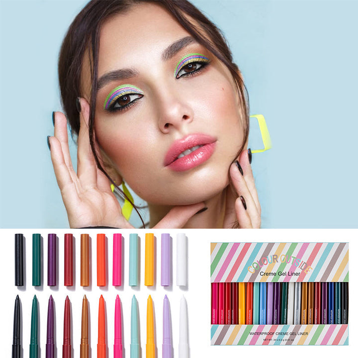 20 Stück Farbiges Eyeliner-Stift-Set | 50% RABATT