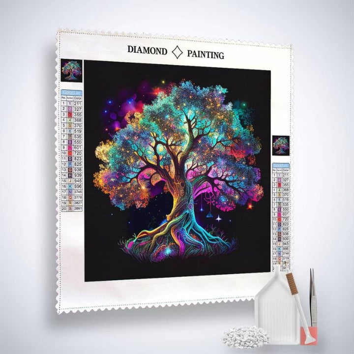 2+1 gratis! |  Diamond Painting - Lebensbaum, Bunt