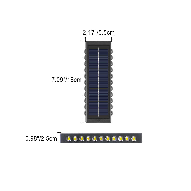 Moderne Einfachheit Solar Wasserdicht Rechteckige ABS PVC LED Wandleuchte Lampe Für Außenpatio