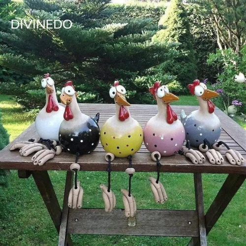 DIVINEDO™ | Keramik Huhn Garten Dekor