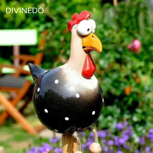 DIVINEDO™ | Keramik Huhn Garten Dekor