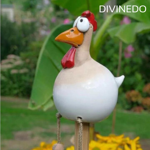 DIVINEDO™ | Keramik Huhn Garten Dekor