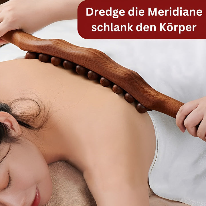 NaturBalance - 20 Perlen Rückenmassagegerät Buchenholz | 50% RABATT