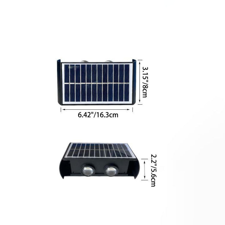 Moderne Einfachheit Solar Wasserfest Rechteckige ABS PMMA LED Wandleuchte Lampe Für Außenpatio