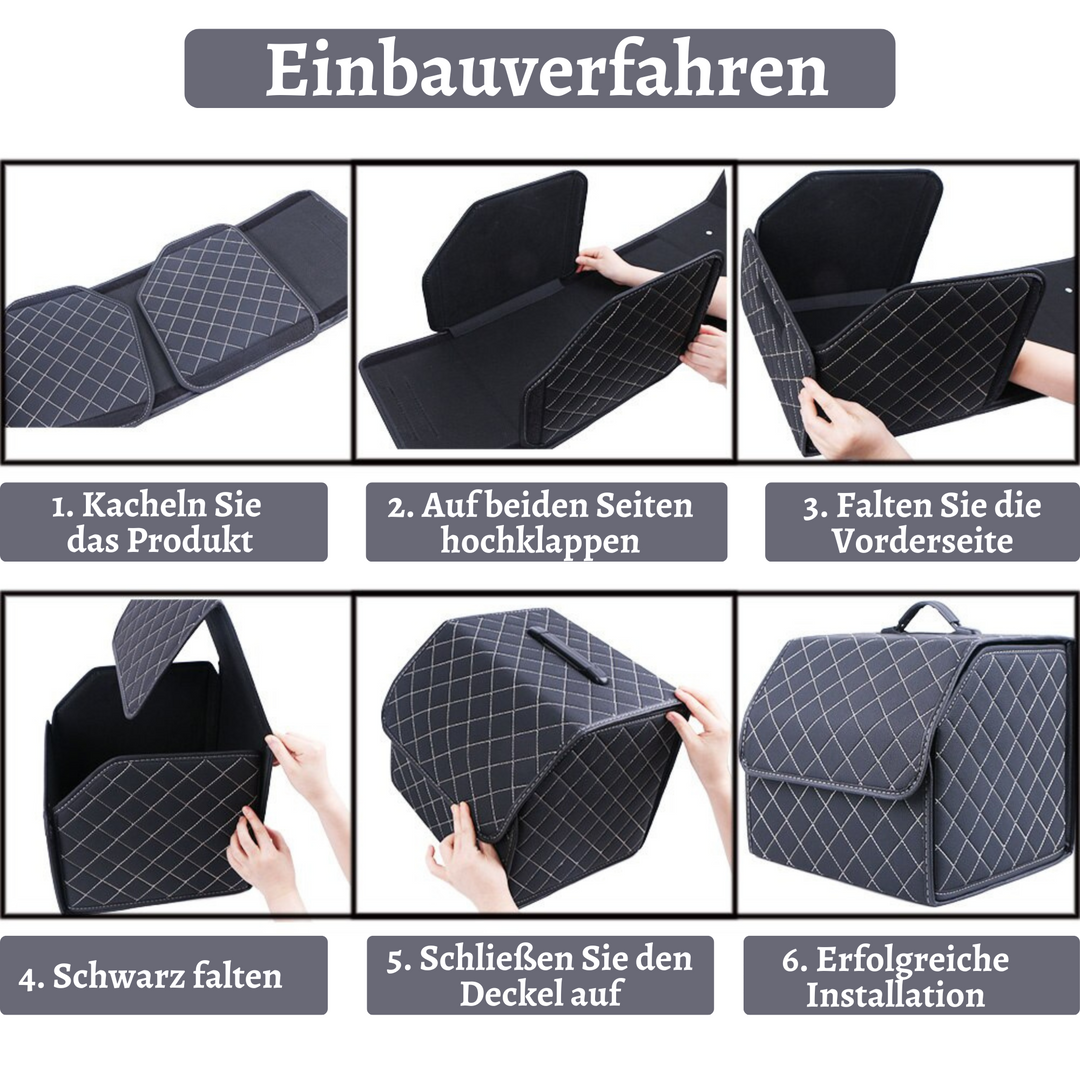 Trunkybox™️ I Auto Leder zusammenklappbar Kofferraum Storage Box