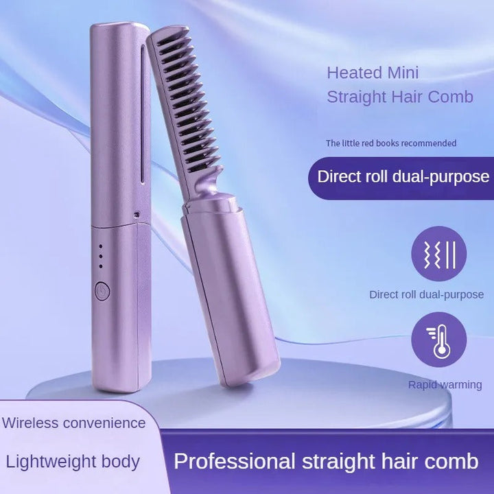 HeatComb™ - Wiederaufladbare 2-in-1 Haarbürste für Glätteisen und Lockenstäbe | 50% Rabatt