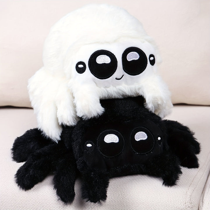 Niedliche Schwarz-Weiß-Plüschspinne Squishy Kawaii Kuscheltiere