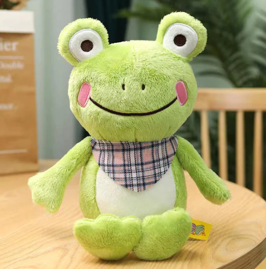 Kawaii smile frog plüschiger freund mit schal Squishy Kawaii Kuscheltiere