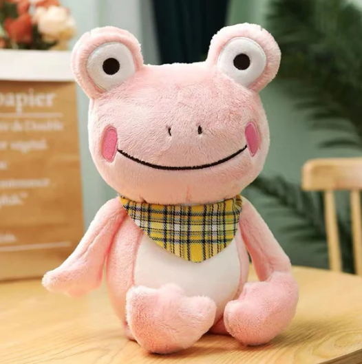 Kawaii smile frog plüschiger freund mit schal Squishy Kawaii Kuscheltiere