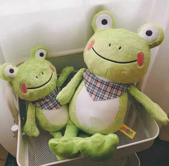 Kawaii smile frog plüschiger freund mit schal Squishy Kawaii Kuscheltiere