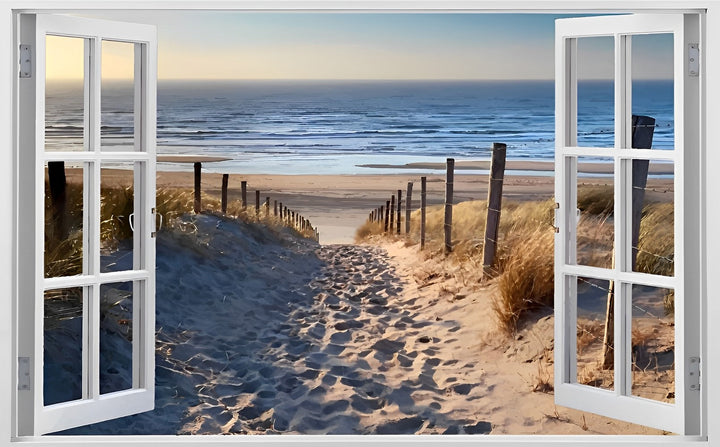 2+1 gratis! - Malen nach Zahlen -  Strand draußen vor dem Fenster Malen nach Zahlen